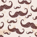 Art Deco Mustache seamless pattern, retro style, vector illustration