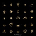 Art deco/Art nuvo diy vector golden black elegant  set of objects Royalty Free Stock Photo