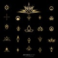 Art deco/Art nuvo diy vector golden black elegant  set of objects Royalty Free Stock Photo