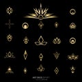 Art deco/Art nuvo diy vector golden black elegant set of objects