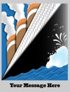 Art Deco Ocean Liner Poster with Space for Text Royalty Free Stock Photo