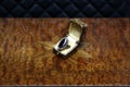 Art deco ring on an antique table luxury jewellery stillife Royalty Free Stock Photo