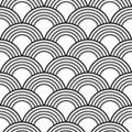 Art deco scallops vector pattern design