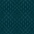 Art deco seamless pattern. Dark green vector geometric ornament with thin lines Royalty Free Stock Photo