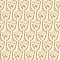 Art deco seamless pattern. Nouveau gatsby tracery. Geometric gold tile. Abstract golden roaring graphic background. Diamond fancy