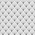 Art deco seamless pattern. Repeated black diamond patern isolated on white background prints design. Repeating geometric Royalty Free Stock Photo