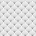 Art deco seamless pattern. Repeated black diamond patern isolated on white background prints design. Repeating geometric texture Royalty Free Stock Photo