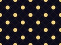 Art deco seamless pattern with round slices of lemon. Gold color, 1920s, 1930s. Vector Royalty Free Stock Photo