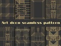 Art deco seamless patterns. Art deco geometric seamless pattern. Royalty Free Stock Photo