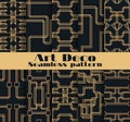 Art deco seamless patterns. Set of ten geometric backgrounds. Style 1920`s, 1930`s. Vector Royalty Free Stock Photo