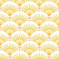 Art deco seamless vector pattern. Vintage geometric gold gatsby texture background, 20s and 30s trendy pattern