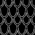 Art Deco Silver Sequin Seamless Pattern. Gatsby Luxury Retro Background