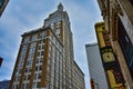 Art deco skyscrapers in downtown Tulsa OK 320 South Boston and Pjiltower clock