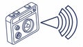 Art Deco speaker sound, vintage audio wave, elegant broadcast signal, classic style vector design Generative AI
