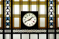 Art Deco Stained Glass With Clock