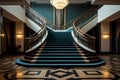 Art Deco Staircase - Europe (Generative AI) Royalty Free Stock Photo