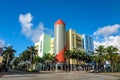 Art deco stores on Ocean Drive South Beach, Miami, Florida Royalty Free Stock Photo