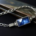 Cyanotype Diamond Bracelet: A Stunning Winsor Mccay-inspired Silver Bracelet With Blue Stone