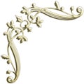 Art Deco style golden corner with oak branches