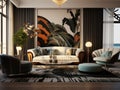 Art deco style interior design of modern living room Royalty Free Stock Photo