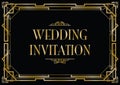 Art deco style invitation card