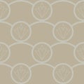 Art Deco stylized diamond shapes and circles vector seamless pattern background. Neutral beige ecru abstract 1920s Royalty Free Stock Photo