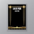 Art Deco template golden-black, A4 page, menu, card, invitation