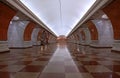 Art deco underground metro station in Moscow