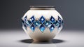 Art Deco Vase With Photorealistic Renderings And Indigenous Motifs