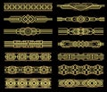 Art deco vector line borders set in 1920s graphic style