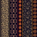 Art deco vintage silk wallpaper with ethnic motifs and bohemian elements. Royalty Free Stock Photo