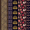 Art deco vintage silk wallpaper with ethnic motifs and bohemian elements. Royalty Free Stock Photo