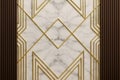 Art Deco Wall Panel with Marble and Gold Accents Royalty Free Stock Photo