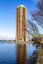 Art deco water tower at the Westeinder Plassen lake in Aalsmeer - Noord-Holland - The Netherlands