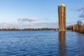 Art deco water tower at the Westeinder Plassen lake in Aalsmeer - Noord-Holland - The Netherlands Royalty Free Stock Photo