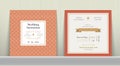 Art Deco Wedding Invitation Card in Gold and Orange