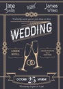 Art deco wedding invitation card template vector illustration.