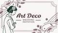 Art Deco wedding program, vintage event guide, elegant ceremony booklet design vector design Generative AI
