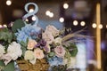 Art decoration of a table at a wedding and number of a table Royalty Free Stock Photo