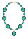 Jewelry Design Art Turquoise Stone Necklace.