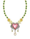 Art Fancy mix Heart Necklace Jewelry.