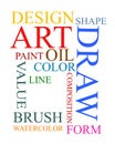 Art and design graphic text collage