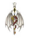 Jewelry Design Fantasy Dragon Pendant Royalty Free Stock Photo