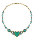 Jewelry Design modern art mix turquoise heart necklace.