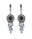 Jewelry design art surreal eyes earrings.