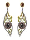 Jewelry design surreal eyes earrings.