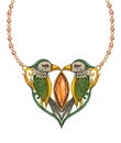 Jewelry design fancy couple bird necklace.