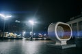 Art design night bench in Kyiv, shoted at Postal Square