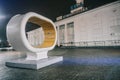 Art design night bench in Kyiv, shoted at Postal Square