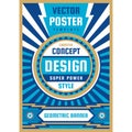 Art design poster. Graphic vertical banner. Vector illustration. Geometric abstract background. Royalty Free Stock Photo